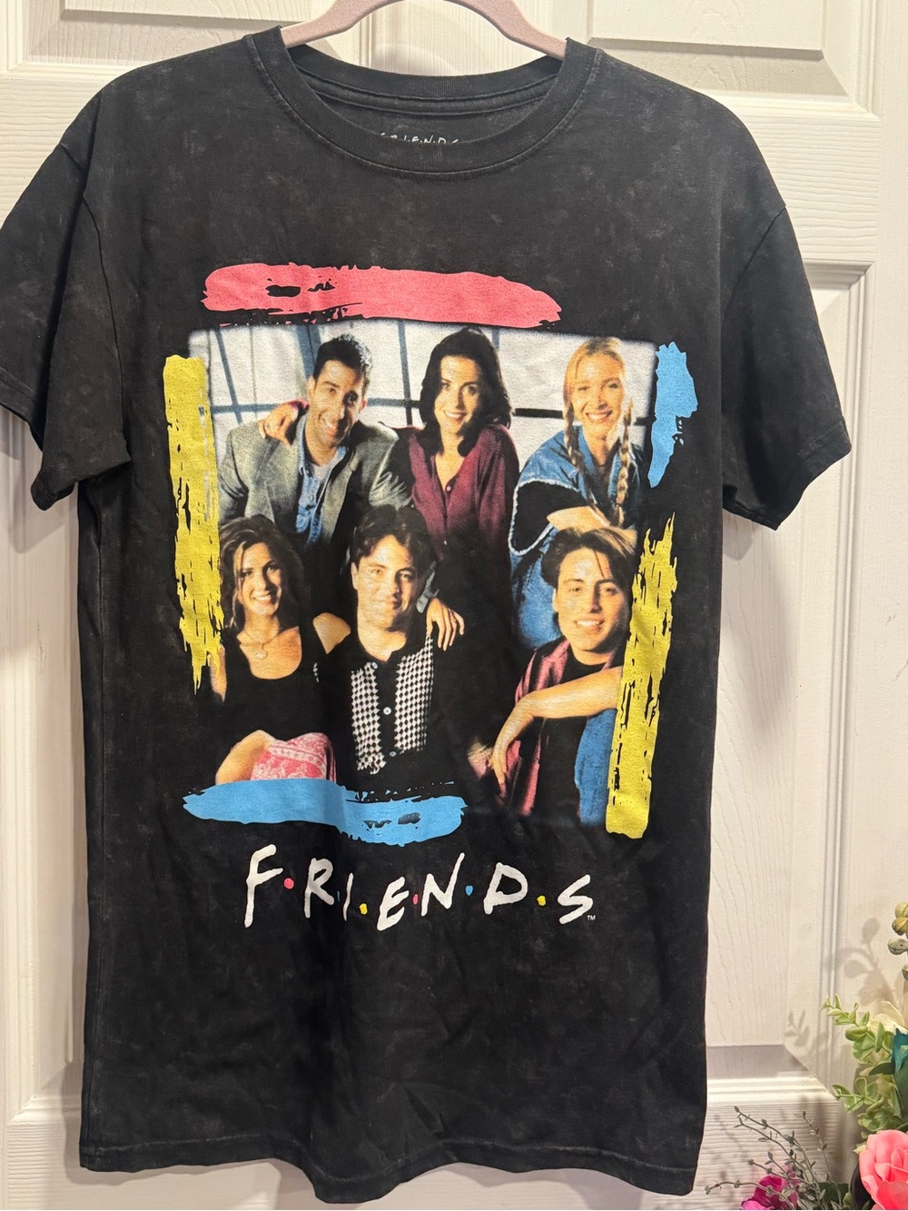 Friends TV Series Graphic T-Shirt Black Cotton Blend Size XS